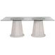 Korey White Wash Mindi 78" Rectangular Glass Top Dining Table