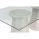 Korey White Wash Mindi 78" Rectangular Glass Top Dining Table