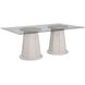 Korey White Wash Mindi 78" Rectangular Glass Top Dining Table