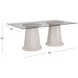 Korey White Wash Mindi 78" Rectangular Glass Top Dining Table