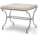 Cortez Desert Tan Scagliola And Blackened Chairside Table