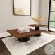 Eason Walnut And Black 2 Piece Coffee Table Set