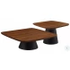 Eason Walnut And Black 2 Piece Coffee Table Set