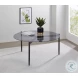 Rosalie Gray And Smoked Glass Top Round Coffee Table