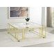 Adri Matte Brass And Glass Top Square Coffee Table