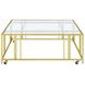 Adri Matte Brass And Glass Top Square Coffee Table