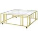 Adri Matte Brass And Glass Top Square Coffee Table