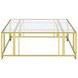 Adri Matte Brass And Glass Top Square Coffee Table