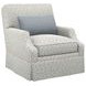 Courtney White Upholstered Swivel Chair with Pillow