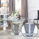 Noralie Silver and Gray 52" Round Glass Top Dining Table