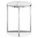 Isolde White and Brushed Nickel Round Marble Top End Table