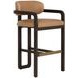 Cypress Ludlow Sesame Leather Upholstered Bar Stool