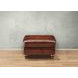 Kingswell Brown Leather Upholstered Rectangular Ottoman with Nailhead Trim