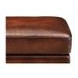 Kingswell Brown Leather Upholstered Rectangular Ottoman with Nailhead Trim