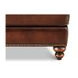 Kingswell Brown Leather Upholstered Rectangular Ottoman with Nailhead Trim