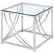 Lille Glass Top  And Chrome End Table