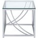 Lille Glass Top  And Chrome End Table