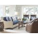 Twin Palms Blue and Gray 85" Koko Sofa with Nailhead Trim