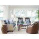 Twin Palms Blue and Gray 85" Koko Sofa with Nailhead Trim