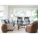 Twin Palms Koko Blue 85" Sofa with Pillows and Nailhead Trim