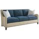 Twin Palms Koko Blue 85" Sofa with Pillows and Nailhead Trim