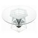 Noralie Clear 52" Round Glass Top Dining Table