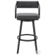 Scranton Slate Gray Faux Leather And Black Swivel Counter Height Stool