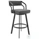 Scranton Slate Gray Faux Leather And Black Swivel Counter Height Stool