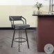 Scranton Slate Gray Faux Leather And Black Swivel Counter Height Stool