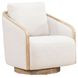 Nora Nathan Ginger and Light Brown Upholstered Swivel Accent Chair