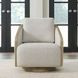 Nora Nathan Ginger and Light Brown Upholstered Swivel Accent Chair