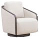 Nora Nathan Ginger and Dark Brown Upholstered Swivel Accent Chair