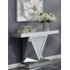 Gunilla Silver And Clear Mirror Triangle Detailing Sofa Table