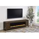 Carey Dark Pine 79" TV Stand with 2 Doors and Fireplace