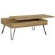 Fanning Golden Oak And Black Lift Top Coffee Table