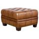 Haworth Saddle Leather Ottoman with Nailhead Trim