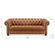 Haworth Saddle Brown Leather 89" Sofa with Nailhead Trim