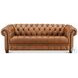 Haworth Saddle Brown Leather 89" Sofa with Nailhead Trim