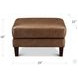 Cassie Latte Leather Upholstered Rectangular Ottoman