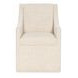 Eleana Beige Upholstered Arm Chair with Casters