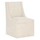 Solara Beige Upholstered Side Chair with Casters