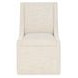 Solara Beige Upholstered Side Chair with Casters