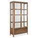 Eleana Medium Brown 2 Glass Door Display Cabinet with LED