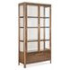 Eleana Medium Brown 2 Glass Door Display Cabinet with LED