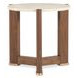 Eleana Medium Brown and Beige Round 25.5" Marble Top End Table