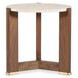 Eleana Medium Brown and Beige Round 25.5" Marble Top End Table