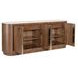 Eleana Medium Brown 4 Door Marble Top Credenza