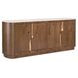 Eleana Medium Brown 4 Door Marble Top Credenza