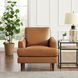 Ada Cognac Brown Leather Upholstered Lounge Chair
