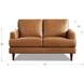 Ada Cognac Brown Leather 57" Loveseat